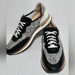 Aquatalia Tweed by Marvin K. 'Nahla' Women's Sneaker Black Leather Size 9